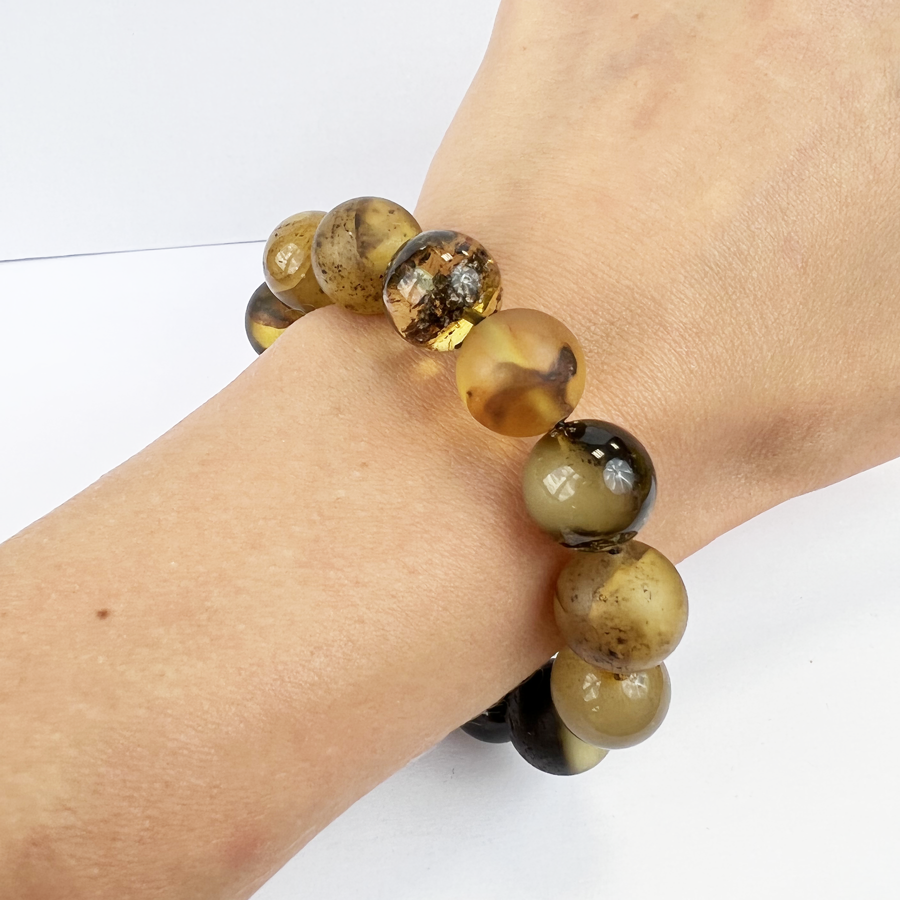 Amber bracelet with red amber "Raspberries