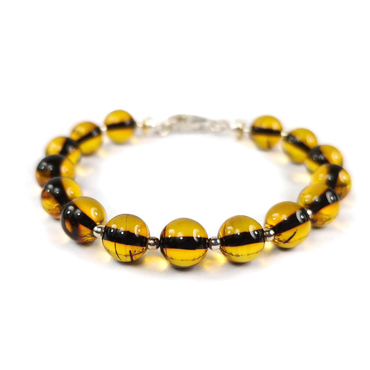 Transparent amber bracelet "Tiger"